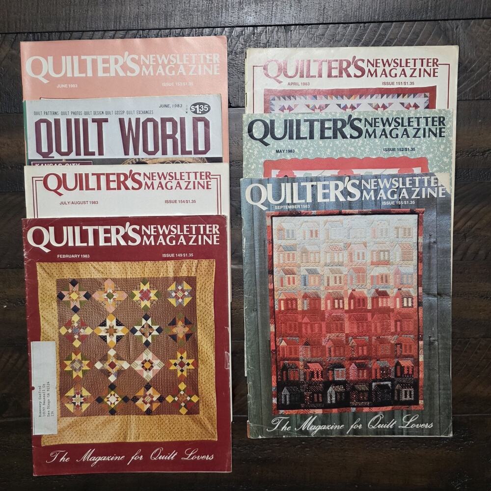 Vintage Quilter’s Newsletter Magazine Lot 1983 Quilt World Patterns Sewing Craft